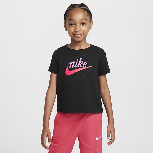 Girls black nike top shop